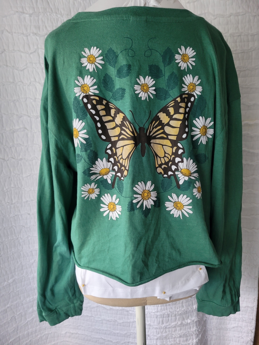 1-800 Smile Green Crop Top - Casual Women's Tee - Picture 8 of 16